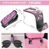 imageCAR PASS 11 PCS Bling Car Accessories for Women Sparkly Rhinestone Diamond Steering Wheel Cover Bling Seat Belt Cushion Glitter Shift Knob Cover Car Cup Holder Coaster Cute Interior Sets SilverPink Leather