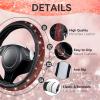 imageCAR PASS 11 PCS Bling Car Accessories for Women Sparkly Rhinestone Diamond Steering Wheel Cover Bling Seat Belt Cushion Glitter Shift Knob Cover Car Cup Holder Coaster Cute Interior Sets SilverRed Diamond