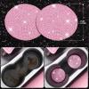 imageCAR PASS 11 PCS Bling Car Accessories for Women Sparkly Rhinestone Diamond Steering Wheel Cover Bling Seat Belt Cushion Glitter Shift Knob Cover Car Cup Holder Coaster Cute Interior Sets SilverAll Pink