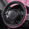 imageCAR PASS 11 PCS Bling Car Accessories for Women Sparkly Rhinestone Diamond Steering Wheel Cover Bling Seat Belt Cushion Glitter Shift Knob Cover Car Cup Holder Coaster Cute Interior Sets SilverPink Diamond