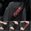 imageCAR PASS 11 PCS Bling Car Accessories for Women Sparkly Rhinestone Diamond Steering Wheel Cover Bling Seat Belt Cushion Glitter Shift Knob Cover Car Cup Holder Coaster Cute Interior Sets SilverRed Diamond