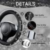 imageCAR PASS 11 PCS Bling Car Accessories for Women Sparkly Rhinestone Diamond Steering Wheel Cover Bling Seat Belt Cushion Glitter Shift Knob Cover Car Cup Holder Coaster Cute Interior Sets SilverBlack Diamond