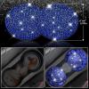 imageCAR PASS 11 PCS Bling Car Accessories for Women Sparkly Rhinestone Diamond Steering Wheel Cover Bling Seat Belt Cushion Glitter Shift Knob Cover Car Cup Holder Coaster Cute Interior Sets SilverBlue Diamond