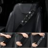 imageCAR PASS 11 PCS Bling Car Accessories for Women Sparkly Rhinestone Diamond Steering Wheel Cover Bling Seat Belt Cushion Glitter Shift Knob Cover Car Cup Holder Coaster Cute Interior Sets SilverBlack Diamond