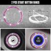 imageCAR PASS 11 PCS Bling Car Accessories for Women Sparkly Rhinestone Diamond Steering Wheel Cover Bling Seat Belt Cushion Glitter Shift Knob Cover Car Cup Holder Coaster Cute Interior Sets SilverPink Diamond