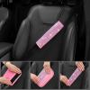 imageCAR PASS 11 PCS Bling Car Accessories for Women Sparkly Rhinestone Diamond Steering Wheel Cover Bling Seat Belt Cushion Glitter Shift Knob Cover Car Cup Holder Coaster Cute Interior Sets SilverAll Pink