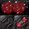 imageCAR PASS 11 PCS Bling Car Accessories for Women Sparkly Rhinestone Diamond Steering Wheel Cover Bling Seat Belt Cushion Glitter Shift Knob Cover Car Cup Holder Coaster Cute Interior Sets SilverRed Diamond