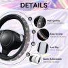 imageCAR PASS 11 PCS Bling Car Accessories for Women Sparkly Rhinestone Diamond Steering Wheel Cover Bling Seat Belt Cushion Glitter Shift Knob Cover Car Cup Holder Coaster Cute Interior Sets SilverMulticolor Diamond