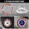 imageCAR PASS 23 PCS Bling Car Accessories Set for Women Leather Car Seat Covers Full Set Sparkly Rhinestone15 Steering Wheel Covers Shining Diamond Car Floor Mats Cute Car Interior Sets Silver DiamondRed Diamond