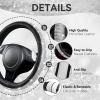 imageCAR PASS 30 PCS Bling Car Accessories Set for Women Bling Steering Wheel Covers 15 Inch Shining Rhinestone License Plate Frame Sparkly Diamond Phone Holder Cute Interior Set Decorations SilverSilver
