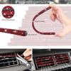 imageCAR PASS 30 PCS Bling Car Accessories Set for Women Bling Steering Wheel Covers 15 Inch Shining Rhinestone License Plate Frame Sparkly Diamond Phone Holder Cute Interior Set Decorations SilverRed