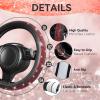 imageCAR PASS 30 PCS Bling Car Accessories Set for Women Bling Steering Wheel Covers 15 Inch Shining Rhinestone License Plate Frame Sparkly Diamond Phone Holder Cute Interior Set Decorations SilverRed