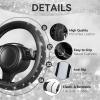 imageCAR PASS 30 PCS Bling Car Accessories Set for Women Bling Steering Wheel Covers 15 Inch Shining Rhinestone License Plate Frame Sparkly Diamond Phone Holder Cute Interior Set Decorations SilverBlack