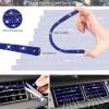 imageCAR PASS 30 PCS Bling Car Accessories Set for Women Bling Steering Wheel Covers 15 Inch Shining Rhinestone License Plate Frame Sparkly Diamond Phone Holder Cute Interior Set Decorations SilverBlue
