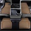 imageCAR PASS 4 Piece Leather Car Floor Mats 3D Cute Girly Waterproof All Weather Car Mat Full Set Universal Trim to Fit ampamp AntiSlip Burr Bottom ampamp Light Easy Clean for SUV Truck Auto Sedan VanPinkBeige
