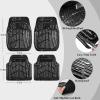 imageCAR PASS 4 Piece Leather Car Floor Mats 3D Cute Girly Waterproof All Weather Car Mat Full Set Universal Trim to Fit ampamp AntiSlip Burr Bottom ampamp Light Easy Clean for SUV Truck Auto Sedan VanPinkBlack Glitter
