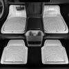 imageCAR PASS 4 Piece Leather Car Floor Mats 3D Cute Girly Waterproof All Weather Car Mat Full Set Universal Trim to Fit ampamp AntiSlip Burr Bottom ampamp Light Easy Clean for SUV Truck Auto Sedan VanPinkSilver