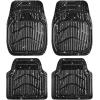 imageCAR PASS 4 Piece Leather Car Floor Mats 3D Cute Girly Waterproof All Weather Car Mat Full Set Universal Trim to Fit ampamp AntiSlip Burr Bottom ampamp Light Easy Clean for SUV Truck Auto Sedan VanPinkBlack Glitter