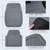 imageCAR PASS 4 Piece Leather Car Floor Mats 3D Cute Girly Waterproof All Weather Car Mat Full Set Universal Trim to Fit ampamp AntiSlip Burr Bottom ampamp Light Easy Clean for SUV Truck Auto Sedan VanPinkgray