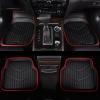 imageCAR PASS 4 Piece Leather Car Floor Mats 3D Cute Girly Waterproof All Weather Car Mat Full Set Universal Trim to Fit ampamp AntiSlip Burr Bottom ampamp Light Easy Clean for SUV Truck Auto Sedan VanPinkBlack And Red