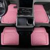 imageCAR PASS 4 Piece Leather Car Floor Mats 3D Cute Girly Waterproof All Weather Car Mat Full Set Universal Trim to Fit ampamp AntiSlip Burr Bottom ampamp Light Easy Clean for SUV Truck Auto Sedan VanPinkpink