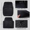 imageCAR PASS 4 Piece Leather Car Floor Mats 3D Cute Girly Waterproof All Weather Car Mat Full Set Universal Trim to Fit ampamp AntiSlip Burr Bottom ampamp Light Easy Clean for SUV Truck Auto Sedan VanPinkfull black