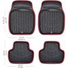 imageCAR PASS 4 Piece Leather Car Floor Mats 3D Cute Girly Waterproof All Weather Car Mat Full Set Universal Trim to Fit ampamp AntiSlip Burr Bottom ampamp Light Easy Clean for SUV Truck Auto Sedan VanPinkblack red