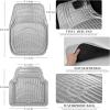 imageCAR PASS 4 Piece Leather Car Floor Mats 3D Cute Girly Waterproof All Weather Car Mat Full Set Universal Trim to Fit ampamp AntiSlip Burr Bottom ampamp Light Easy Clean for SUV Truck Auto Sedan VanPinkSilver