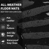 imageCAR PASS 4 Piece Leather Car Floor Mats 3D Cute Girly Waterproof All Weather Car Mat Full Set Universal Trim to Fit ampamp AntiSlip Burr Bottom ampamp Light Easy Clean for SUV Truck Auto Sedan VanPinkAll Black PVC