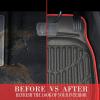 imageCAR PASS 4 Piece Leather Car Floor Mats 3D Cute Girly Waterproof All Weather Car Mat Full Set Universal Trim to Fit ampamp AntiSlip Burr Bottom ampamp Light Easy Clean for SUV Truck Auto Sedan VanPinkBlack And Red