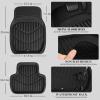 imageCAR PASS 4 Piece Leather Car Floor Mats 3D Cute Girly Waterproof All Weather Car Mat Full Set Universal Trim to Fit ampamp AntiSlip Burr Bottom ampamp Light Easy Clean for SUV Truck Auto Sedan VanPinkAll Black PVC