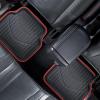 imageCAR PASS 4 Piece Leather Car Floor Mats 3D Cute Girly Waterproof All Weather Car Mat Full Set Universal Trim to Fit ampamp AntiSlip Burr Bottom ampamp Light Easy Clean for SUV Truck Auto Sedan VanPinkBlack And Red