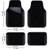 imageCAR PASS Beige Leather ampamp Waterproof Car Carpet Floor Mats Universal Car Mats Fit for SUVVanssedans TrucksSet of 4pcs Car Carpet with AntiSlip nibbs Driver Heel Pad All BeigeBlack combo