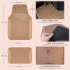 imageCAR PASS Beige Leather ampamp Waterproof Car Carpet Floor Mats Universal Car Mats Fit for SUVVanssedans TrucksSet of 4pcs Car Carpet with AntiSlip nibbs Driver Heel Pad All BeigeAll Beige
