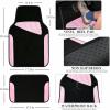 imageCAR PASS Beige Leather ampamp Waterproof Car Carpet Floor Mats Universal Car Mats Fit for SUVVanssedans TrucksSet of 4pcs Car Carpet with AntiSlip nibbs Driver Heel Pad All BeigePink