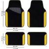 imageCAR PASS Beige Leather ampamp Waterproof Car Carpet Floor Mats Universal Car Mats Fit for SUVVanssedans TrucksSet of 4pcs Car Carpet with AntiSlip nibbs Driver Heel Pad All BeigeBlack and Yellow