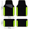 imageCAR PASS Beige Leather ampamp Waterproof Car Carpet Floor Mats Universal Car Mats Fit for SUVVanssedans TrucksSet of 4pcs Car Carpet with AntiSlip nibbs Driver Heel Pad All BeigeBlack and Green