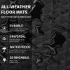 imageCAR PASS Black Rubber Car Mats AllWeather Floor Mats Full Set Durable AntiSlip 3D Rhombus Waterproof Automotive Pad Trim to Fit Liner Universal Fit for Sedan SUV Truck Van 4 Pcs All Black RubberBlack Rubber