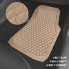imageCAR PASS Black Rubber Car Mats AllWeather Floor Mats Full Set Durable AntiSlip 3D Rhombus Waterproof Automotive Pad Trim to Fit Liner Universal Fit for Sedan SUV Truck Van 4 Pcs All Black RubberBeige Rubber