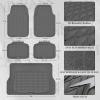 imageCAR PASS Black Rubber Car Mats AllWeather Floor Mats Full Set Durable AntiSlip 3D Rhombus Waterproof Automotive Pad Trim to Fit Liner Universal Fit for Sedan SUV Truck Van 4 Pcs All Black RubberGray With Cargo Liners