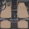 imageCAR PASS Black Rubber Car Mats AllWeather Floor Mats Full Set Durable AntiSlip 3D Rhombus Waterproof Automotive Pad Trim to Fit Liner Universal Fit for Sedan SUV Truck Van 4 Pcs All Black RubberBeige Rubber