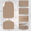 imageCAR PASS Black Rubber Car Mats AllWeather Floor Mats Full Set Durable AntiSlip 3D Rhombus Waterproof Automotive Pad Trim to Fit Liner Universal Fit for Sedan SUV Truck Van 4 Pcs All Black RubberBeige Rubber