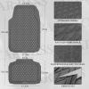 imageCAR PASS Black Rubber Car Mats AllWeather Floor Mats Full Set Durable AntiSlip 3D Rhombus Waterproof Automotive Pad Trim to Fit Liner Universal Fit for Sedan SUV Truck Van 4 Pcs All Black RubberGray Rubber