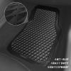 imageCAR PASS Black Rubber Car Mats AllWeather Floor Mats Full Set Durable AntiSlip 3D Rhombus Waterproof Automotive Pad Trim to Fit Liner Universal Fit for Sedan SUV Truck Van 4 Pcs All Black RubberBlack Rubber