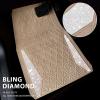imageCAR PASS Bling Car Mats Diamond Rubber Floor Mats Full Set AntiSlip 3D Rhombus Waterproof Trim to Fit Liner Universal Glitter Crystal Sparkly Shining Rhinestone Girl Women SUV Sedan Van Pink RubberBeige Rubber