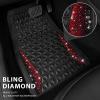 imageCAR PASS Bling Car Mats Diamond Rubber Floor Mats Full Set AntiSlip 3D Rhombus Waterproof Trim to Fit Liner Universal Glitter Crystal Sparkly Shining Rhinestone Girl Women SUV Sedan Van Pink RubberRed Diamond