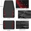 imageCAR PASS Bling Car Mats Diamond Rubber Floor Mats Full Set AntiSlip 3D Rhombus Waterproof Trim to Fit Liner Universal Glitter Crystal Sparkly Shining Rhinestone Girl Women SUV Sedan Van Pink RubberRed Diamond