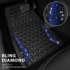imageCAR PASS Bling Car Mats Diamond Rubber Floor Mats Full Set AntiSlip 3D Rhombus Waterproof Trim to Fit Liner Universal Glitter Crystal Sparkly Shining Rhinestone Girl Women SUV Sedan Van Pink RubberBlue Diamond