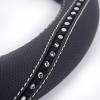 imageCAR PASS Bling Diamond Black Leather Steering Wheel Cover Studded Crystal Rhinestones Universal Fit 14quot 1215quot Glitter for Women Sparkle Girl Fit SuvsVansSedansCarTrucks Silver DiamondSilver Diamond