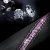 imageCAR PASS Bling Diamond Black Leather Steering Wheel Cover Studded Crystal Rhinestones Universal Fit 14quot 1215quot Glitter for Women Sparkle Girl Fit SuvsVansSedansCarTrucks Silver DiamondPurple Diamond